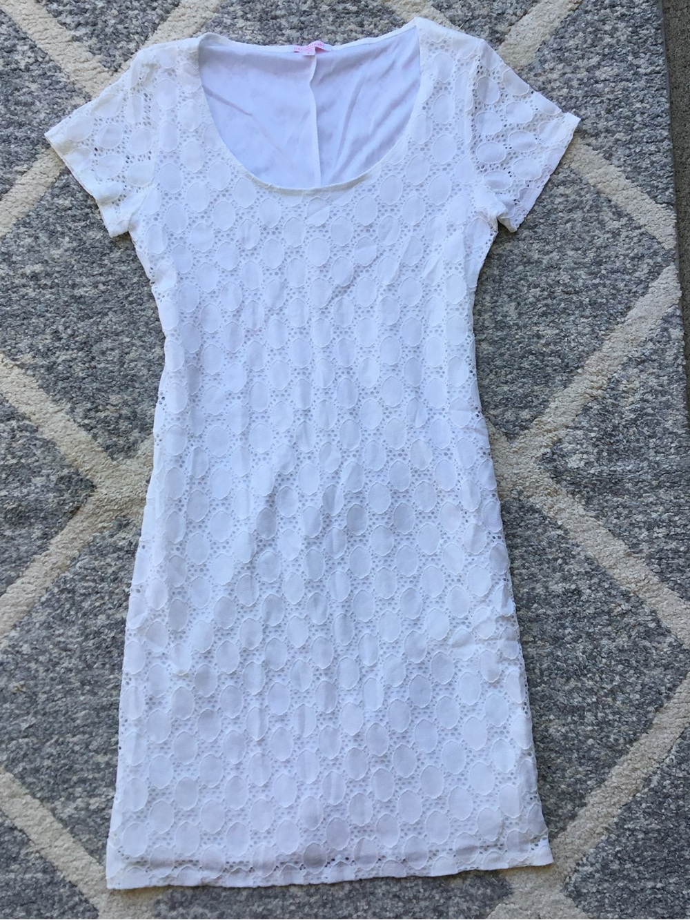 White Eyelet Short Sleeve Dress